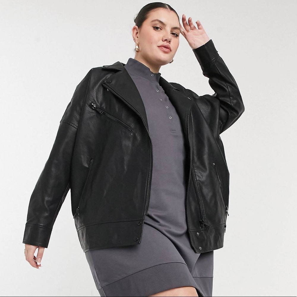 NWT ASOS CURVE leather jacket